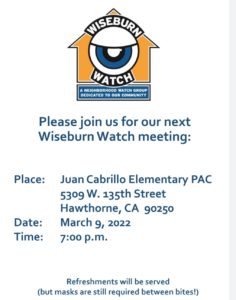 Wiseburn aWatch Meeting Flyer
